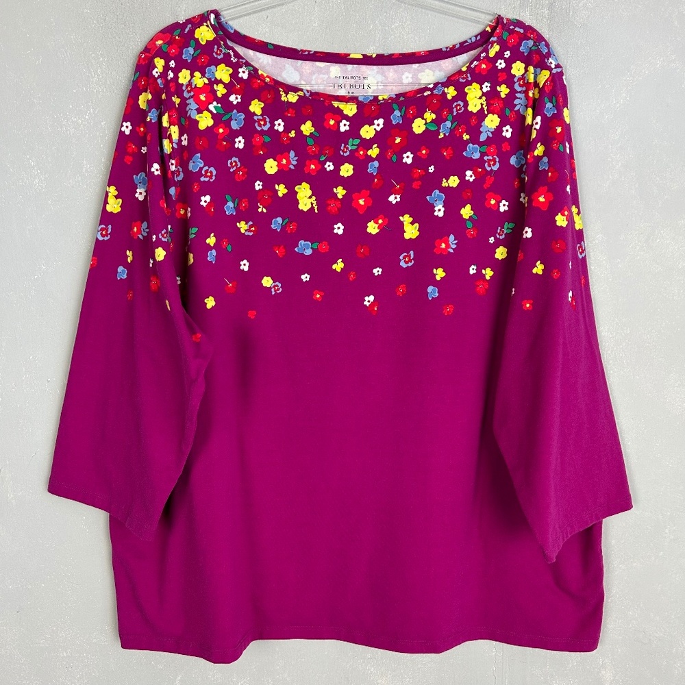 Talbots Plus Size 3x The Talbots Tee 3/4 Sleeve P… - image 1